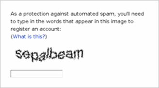 old captcha example web form spam