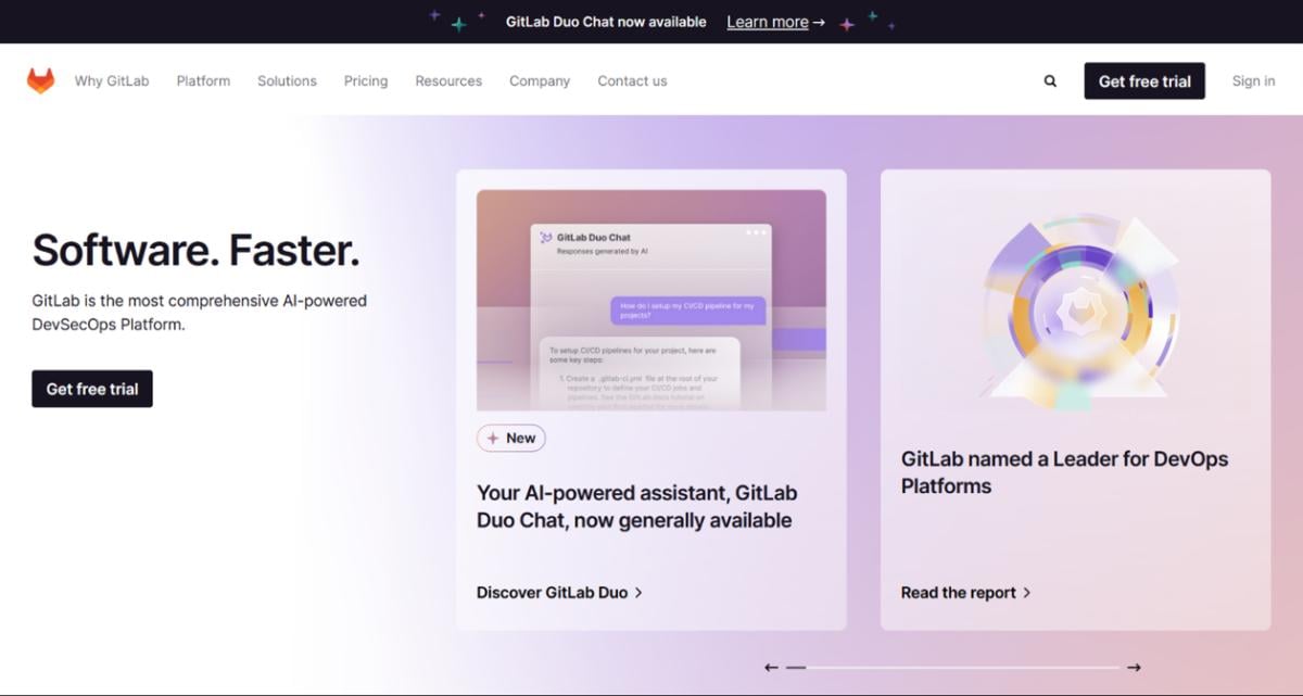 GitLab homepage