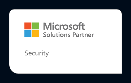 Microsoft Security Partner Designation Badge with blue background