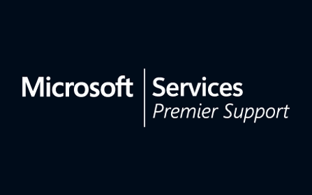 Microsoft Premier Support Badge with blue background