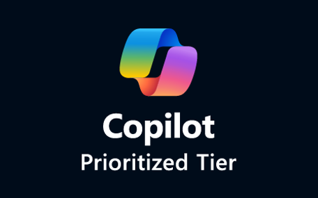 Microsoft Copilot Prioritized Tier Badge with blue background