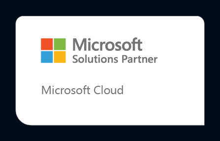 Microsoft Solutions Partner for Microsoft Cloud badge with blue background